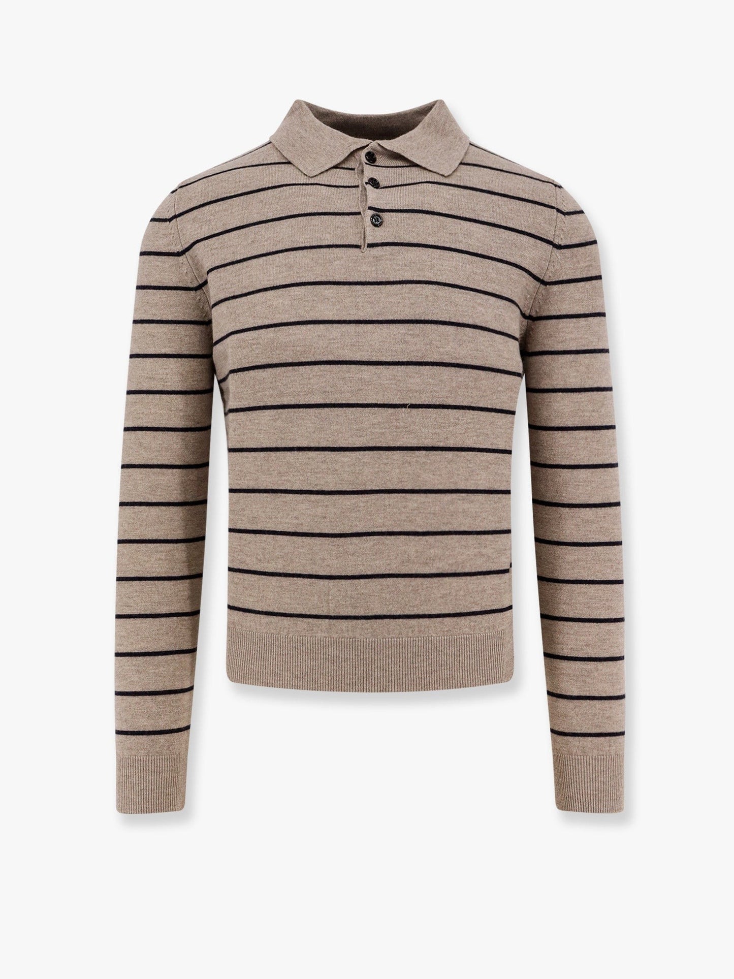 TONYWACK Super fine merino wool striped polo shirt
