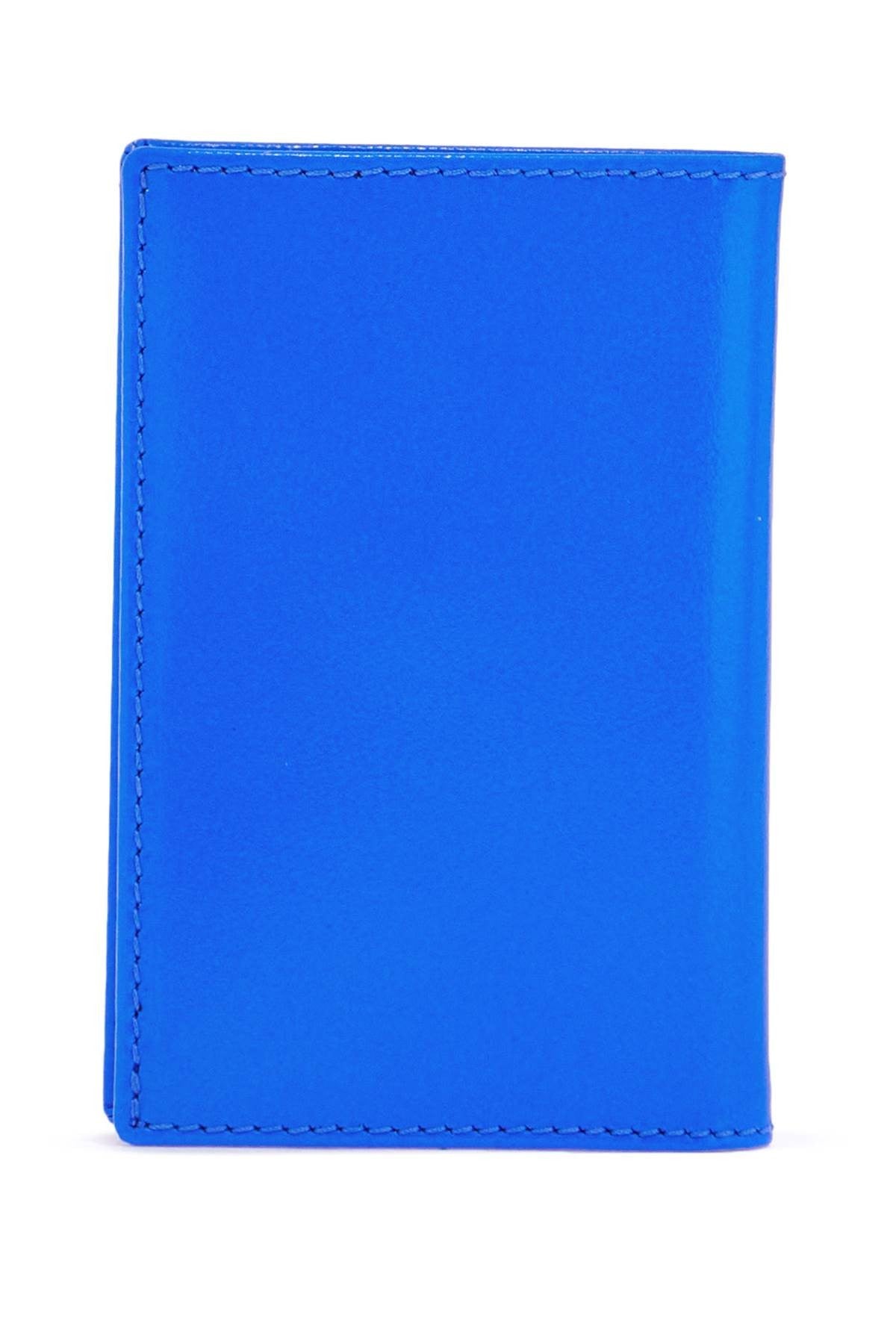 COMME DES GARCONS WALLET super fluorescent blue goat leather wallet with 3 compartments