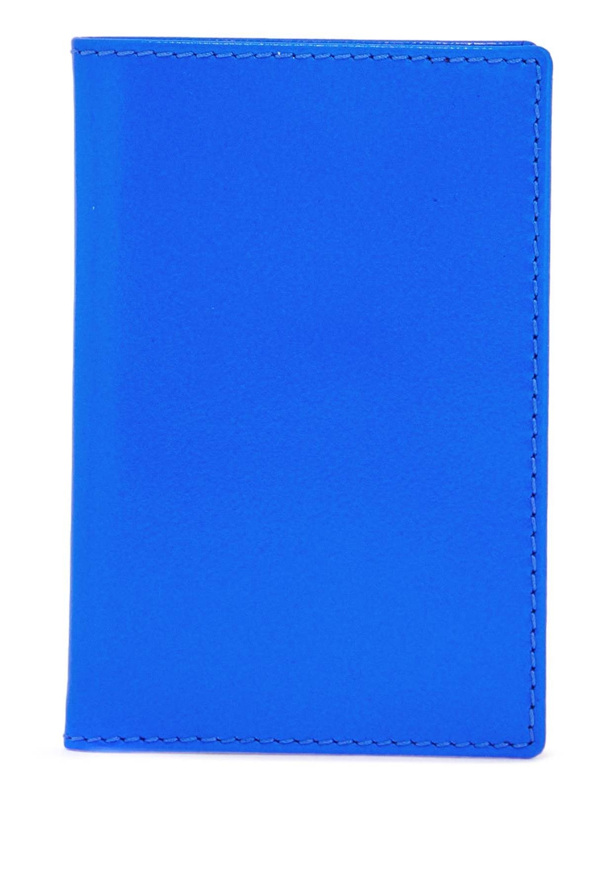 COMME DES GARCONS WALLET super fluorescent blue goat leather wallet with 3 compartments