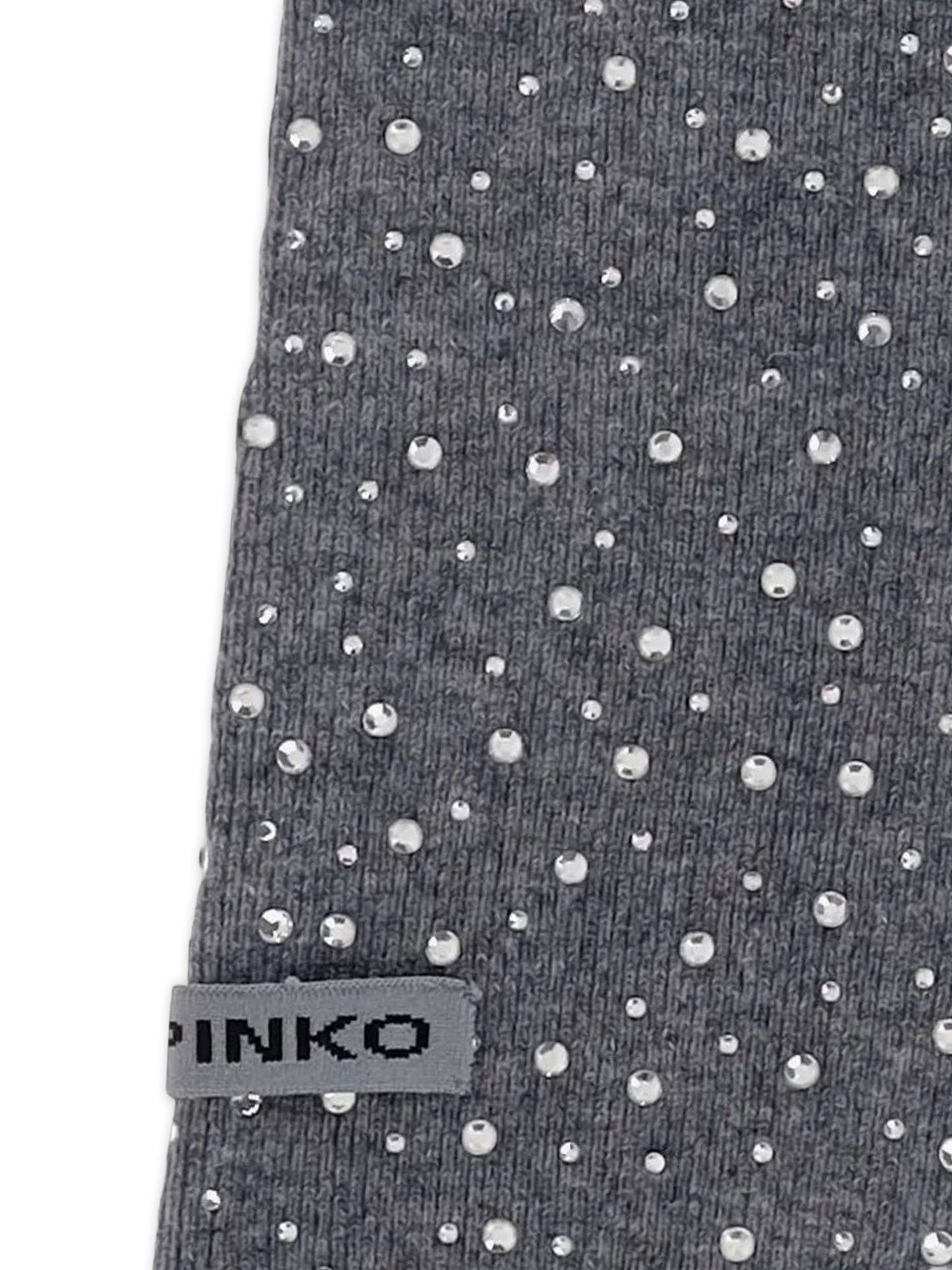 Pinko Svizzera wool scarf with rhinestones