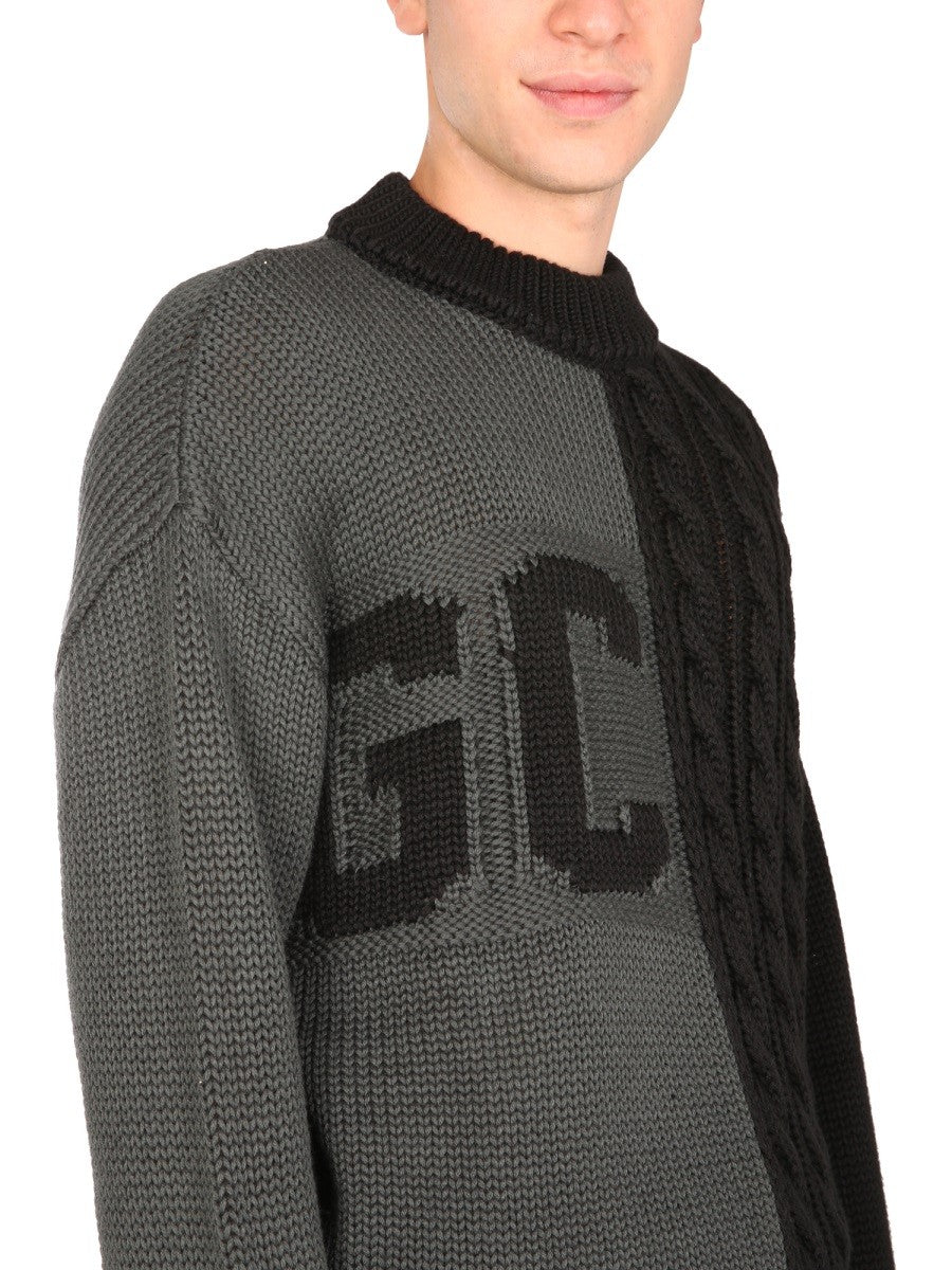 gcds SWEATER WITH LOGO INLAY