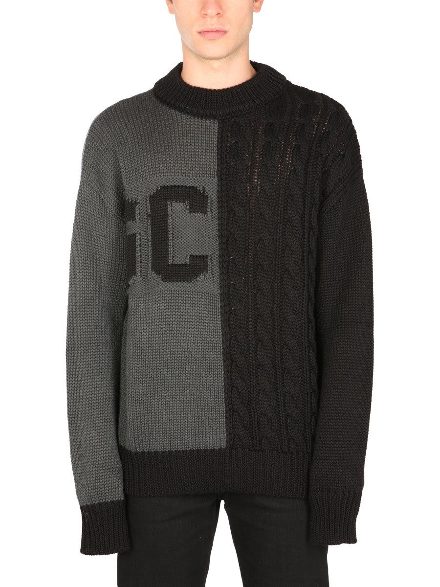 gcds SWEATER WITH LOGO INLAY