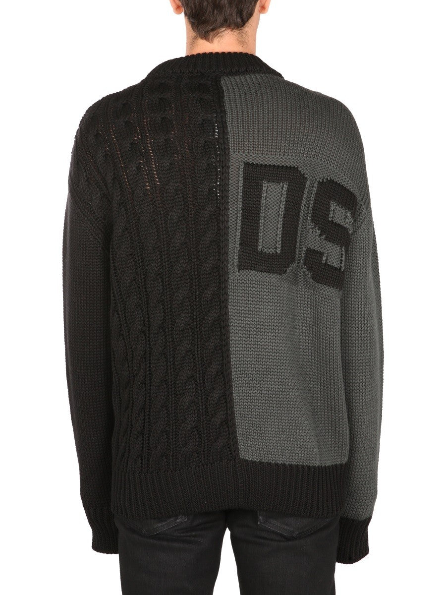 gcds SWEATER WITH LOGO INLAY