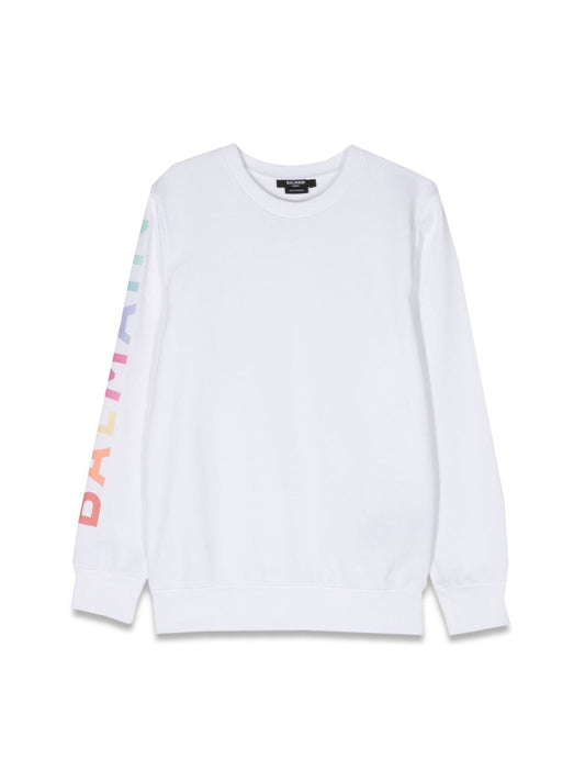 Balmain sweatshirt crewneck logo on sleeve