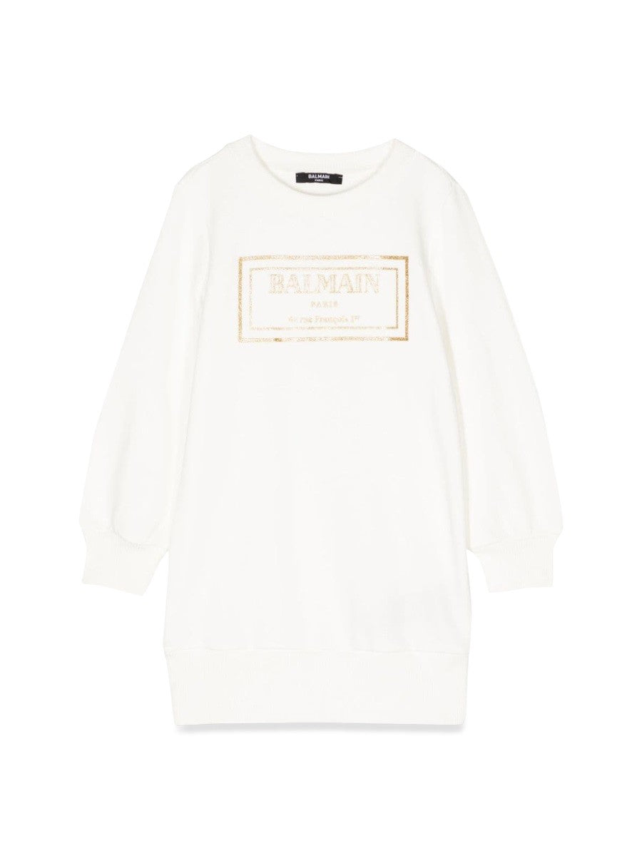 Balmain sweatshirt logo dress