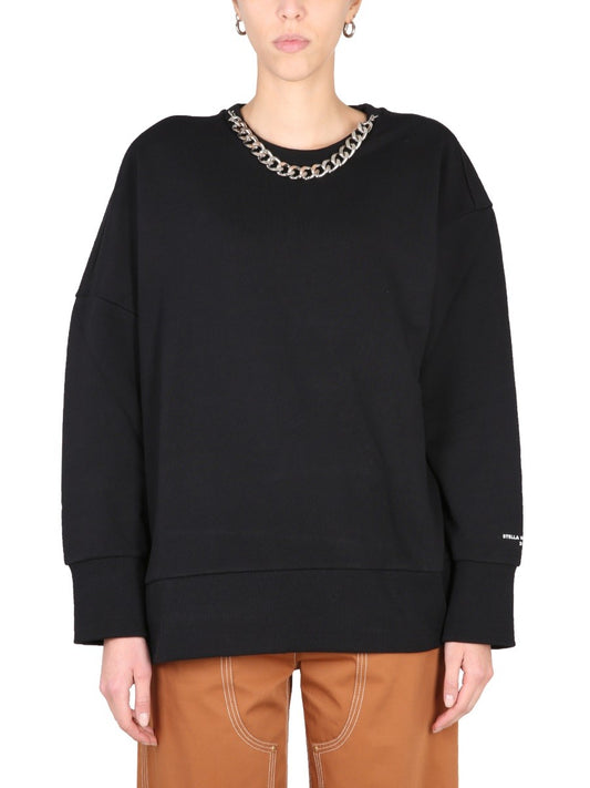 stella mccartney SWEATSHIRT WITH CHAIN DETAIL