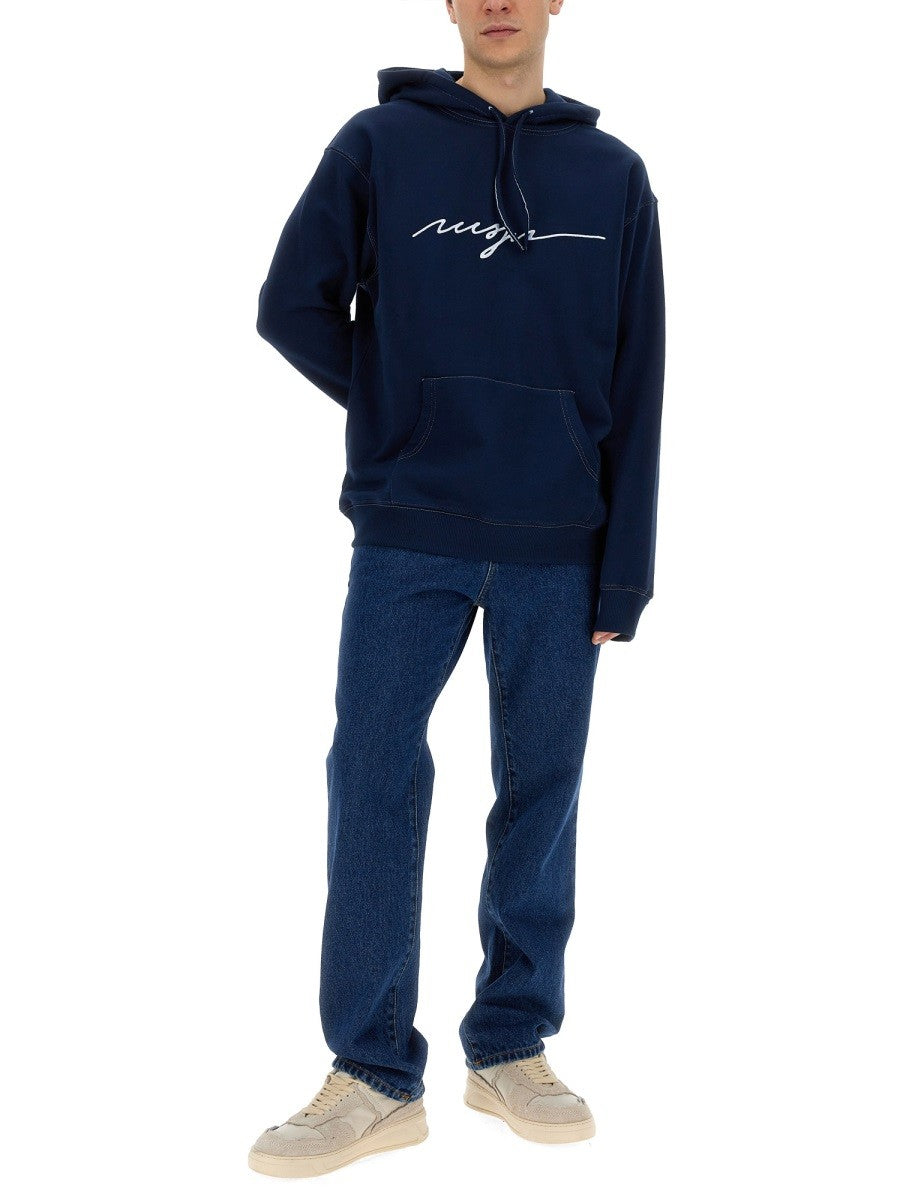 msgm SWEATSHIRT WITH CURSIVE LOGO