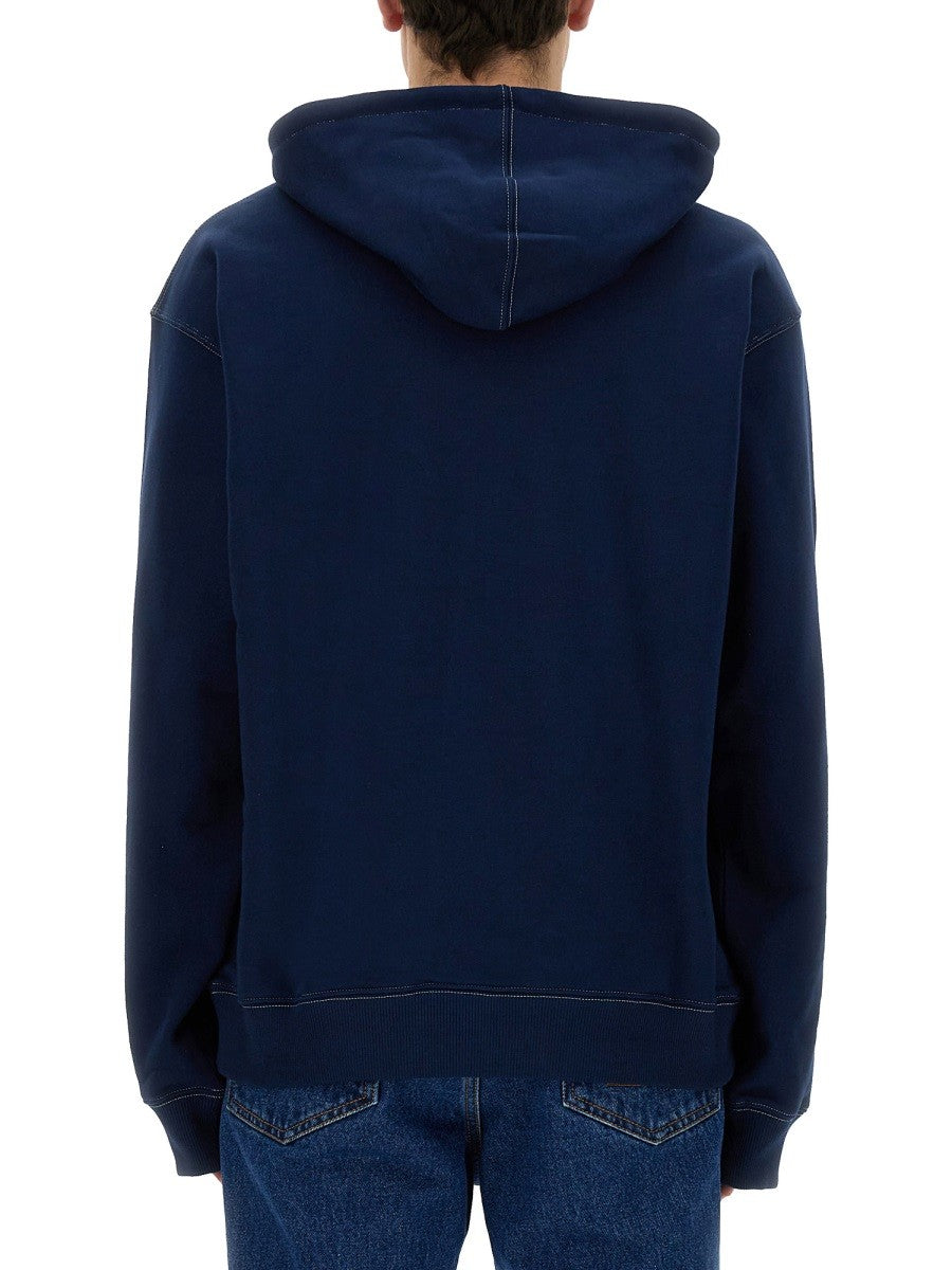 msgm SWEATSHIRT WITH CURSIVE LOGO