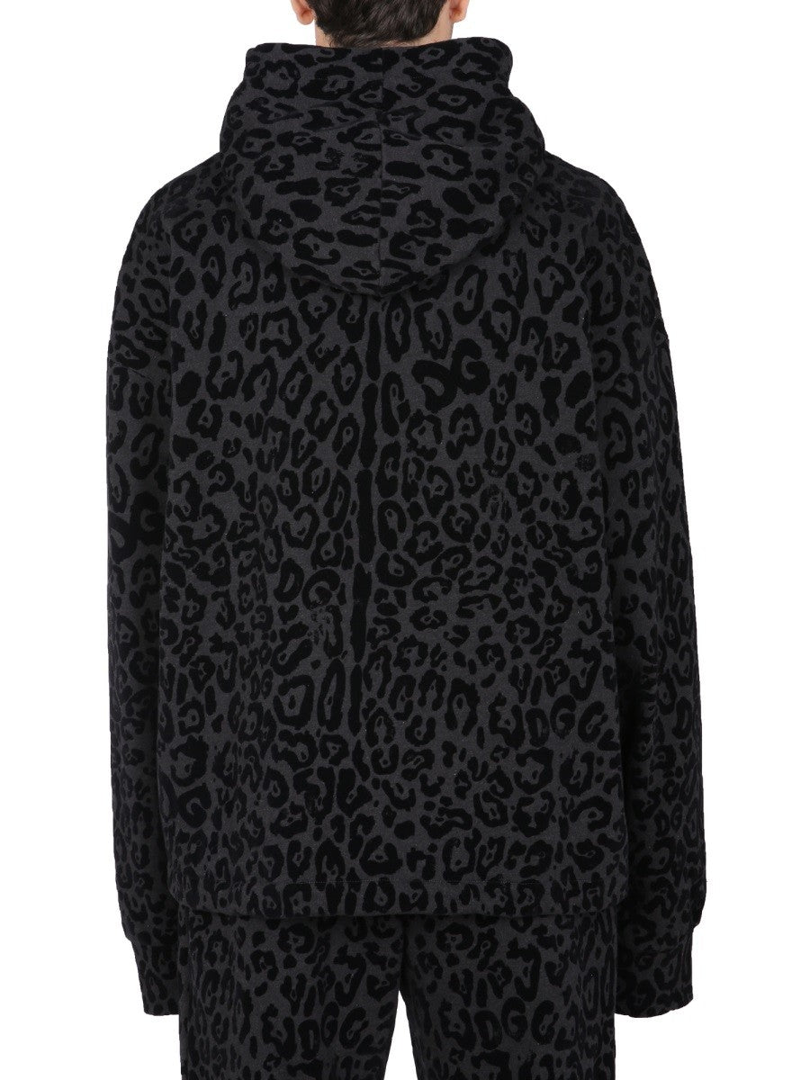 Dolce & Gabbana SWEATSHIRT WITH LEOPARD PRINT