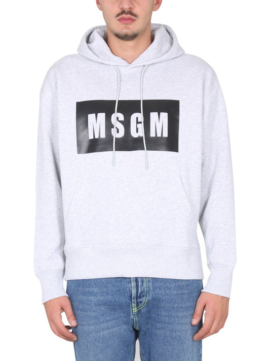 msgm SWEATSHIRT WITH LOGO BOX