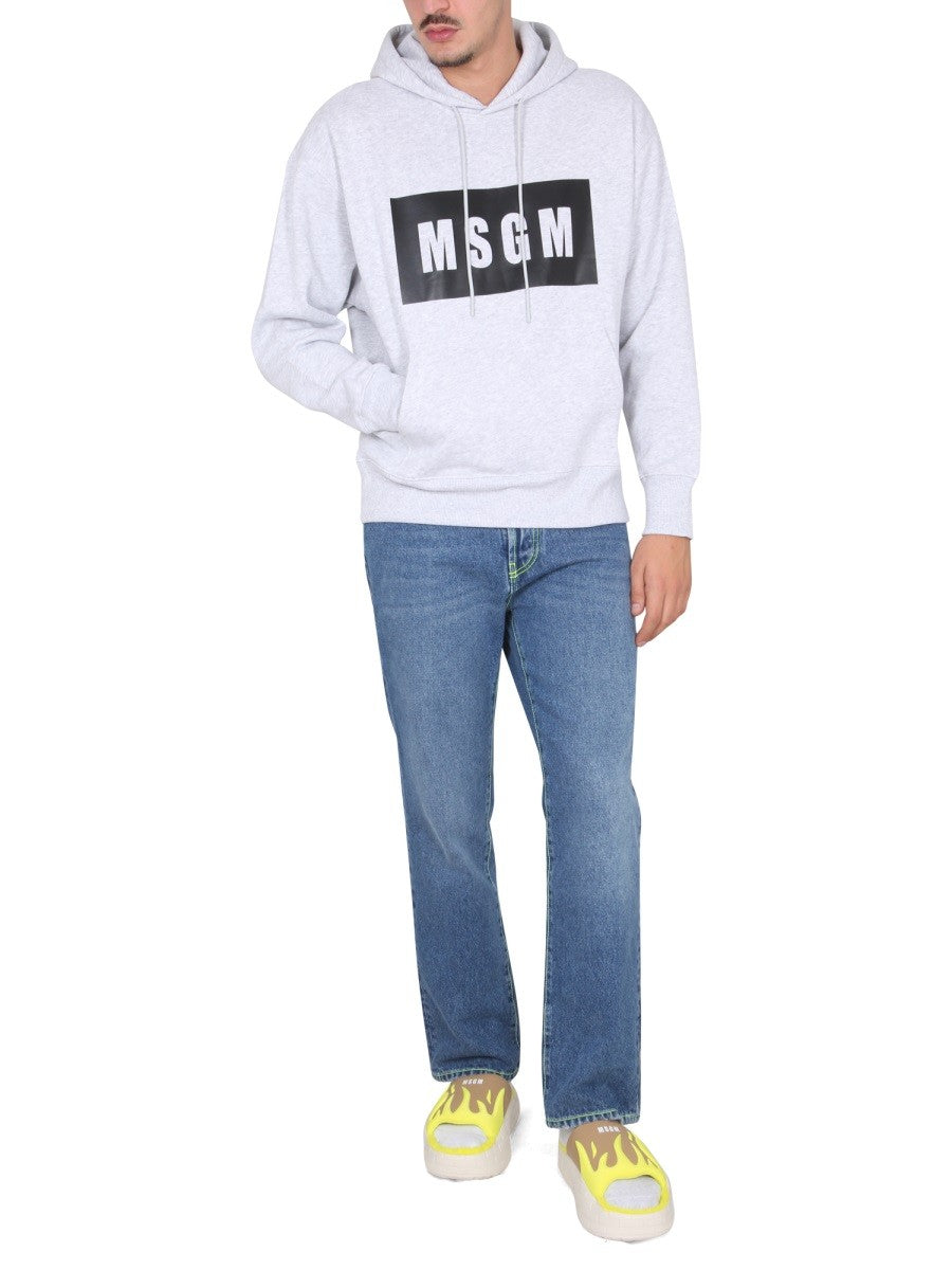 msgm SWEATSHIRT WITH LOGO BOX