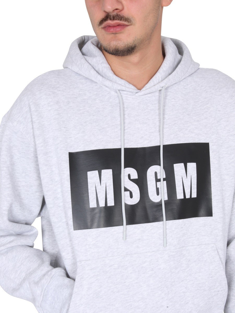 msgm SWEATSHIRT WITH LOGO BOX