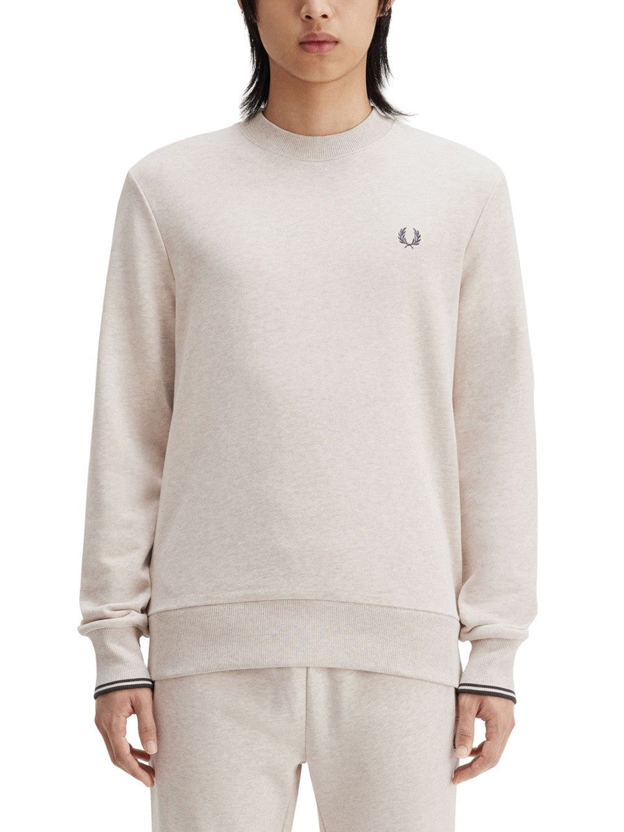 FRED PERRY SWEATSHIRT WITH LOGO EMBROIDERY