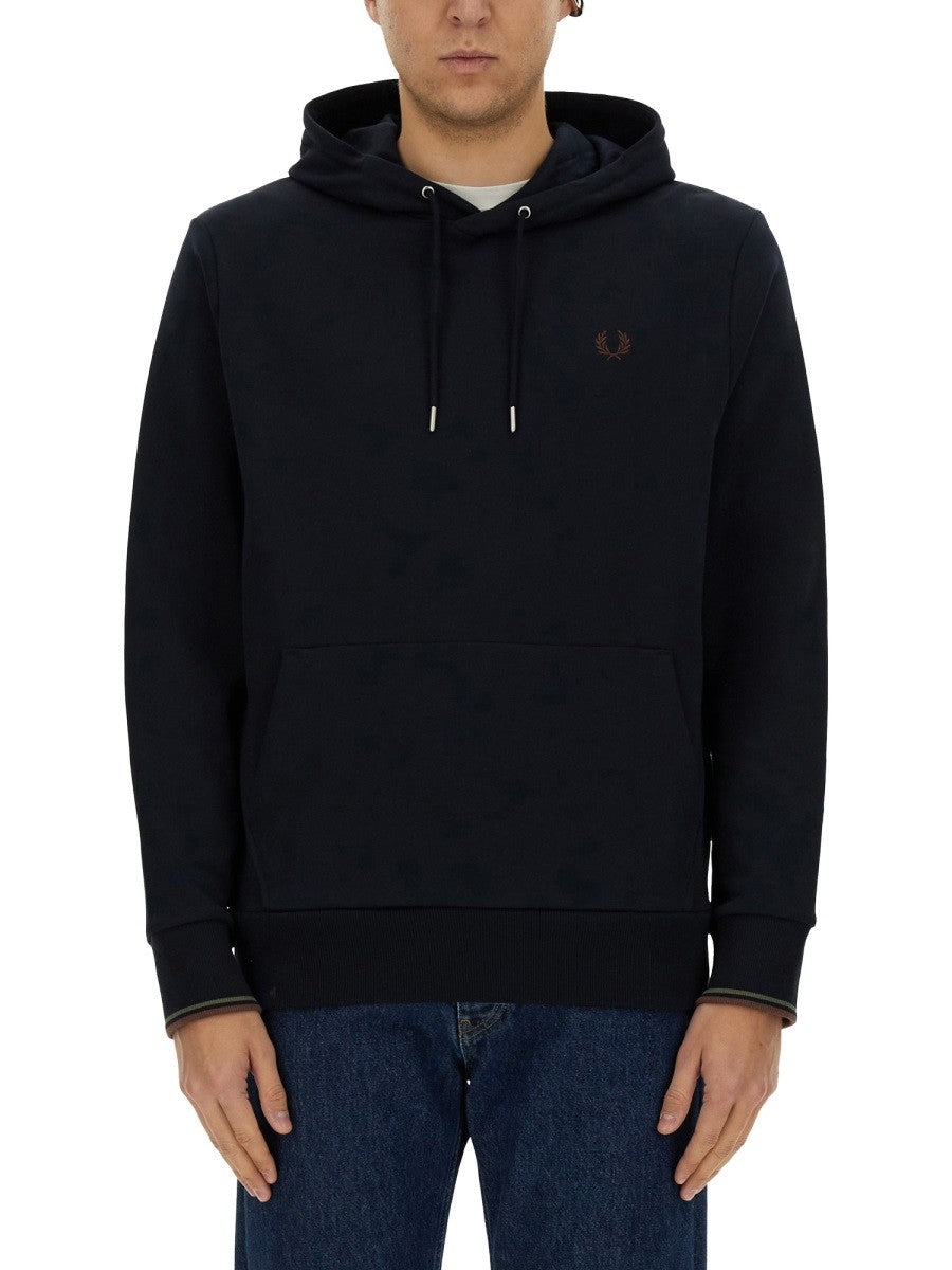 FRED PERRY SWEATSHIRT WITH LOGO PATCH