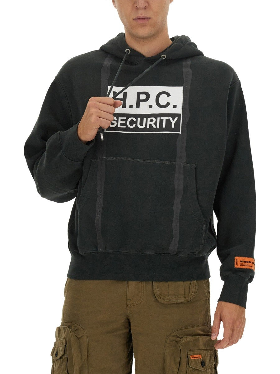 HERON PRESTON SWEATSHIRT WITH LOGO PRINT