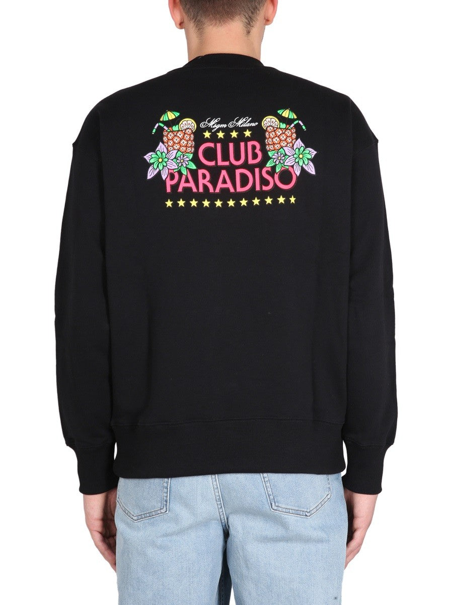 msgm SWEATSHIRT WITH LOGO PRINT