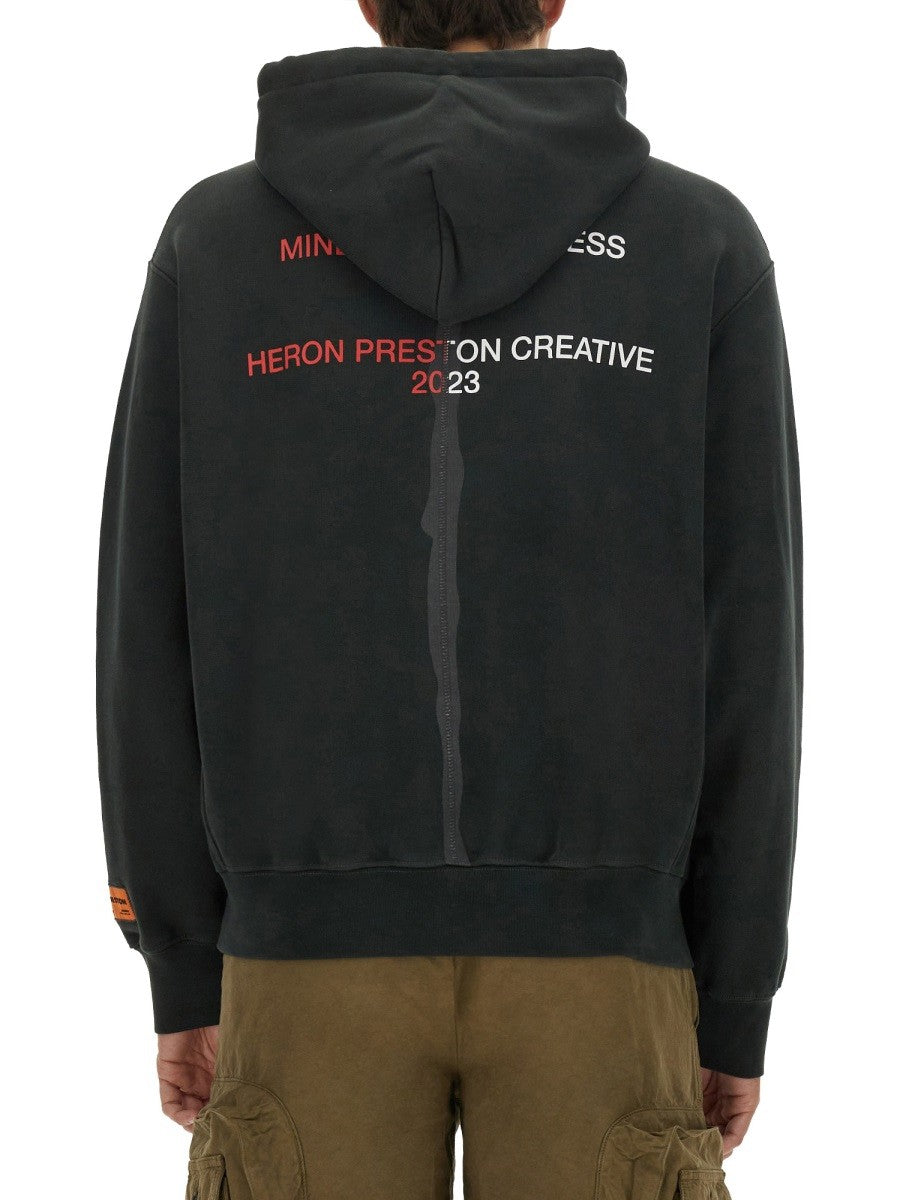 HERON PRESTON SWEATSHIRT WITH LOGO PRINT