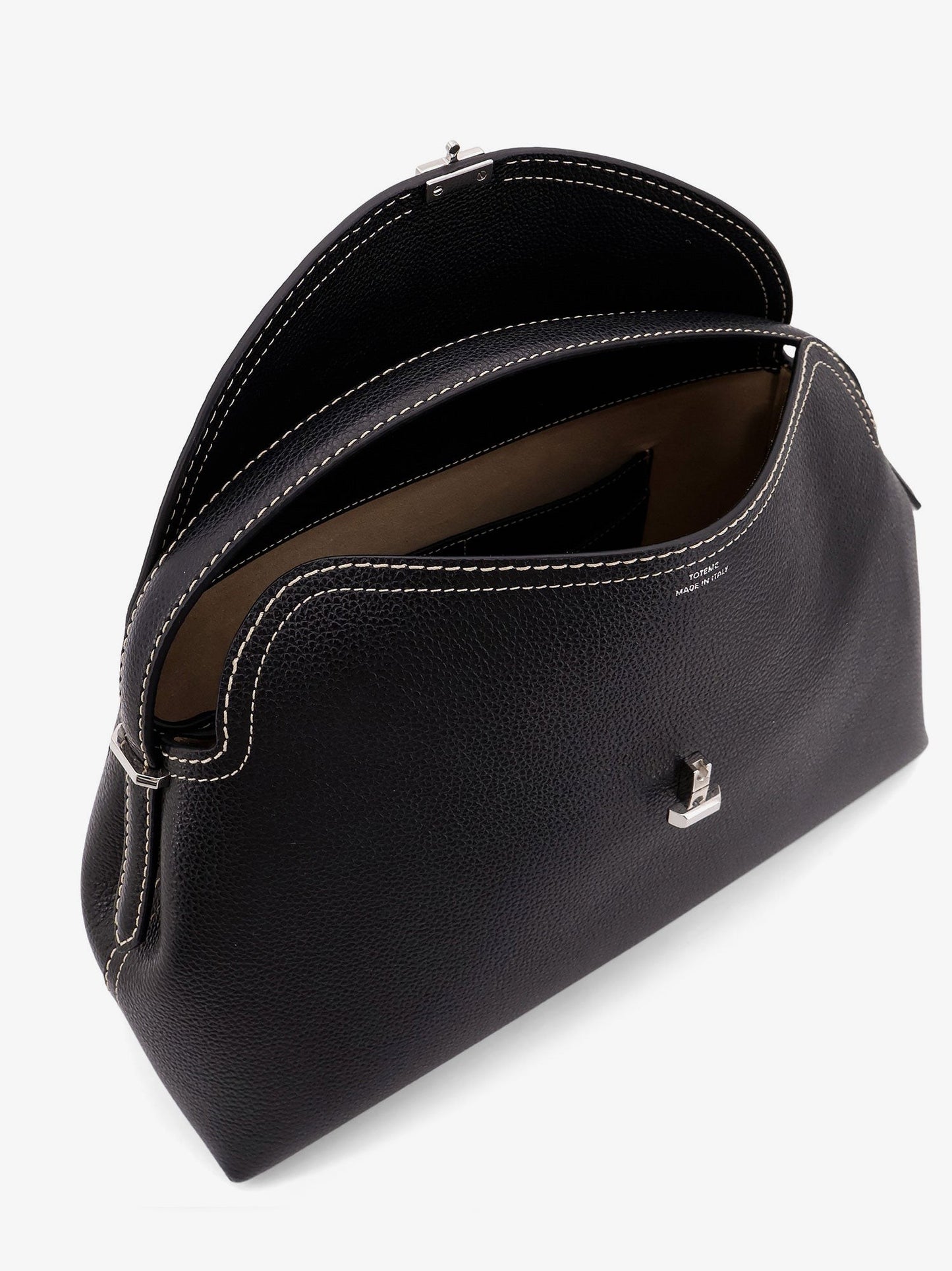 TOTEME T-Lock leather handbag with contrasting stitching