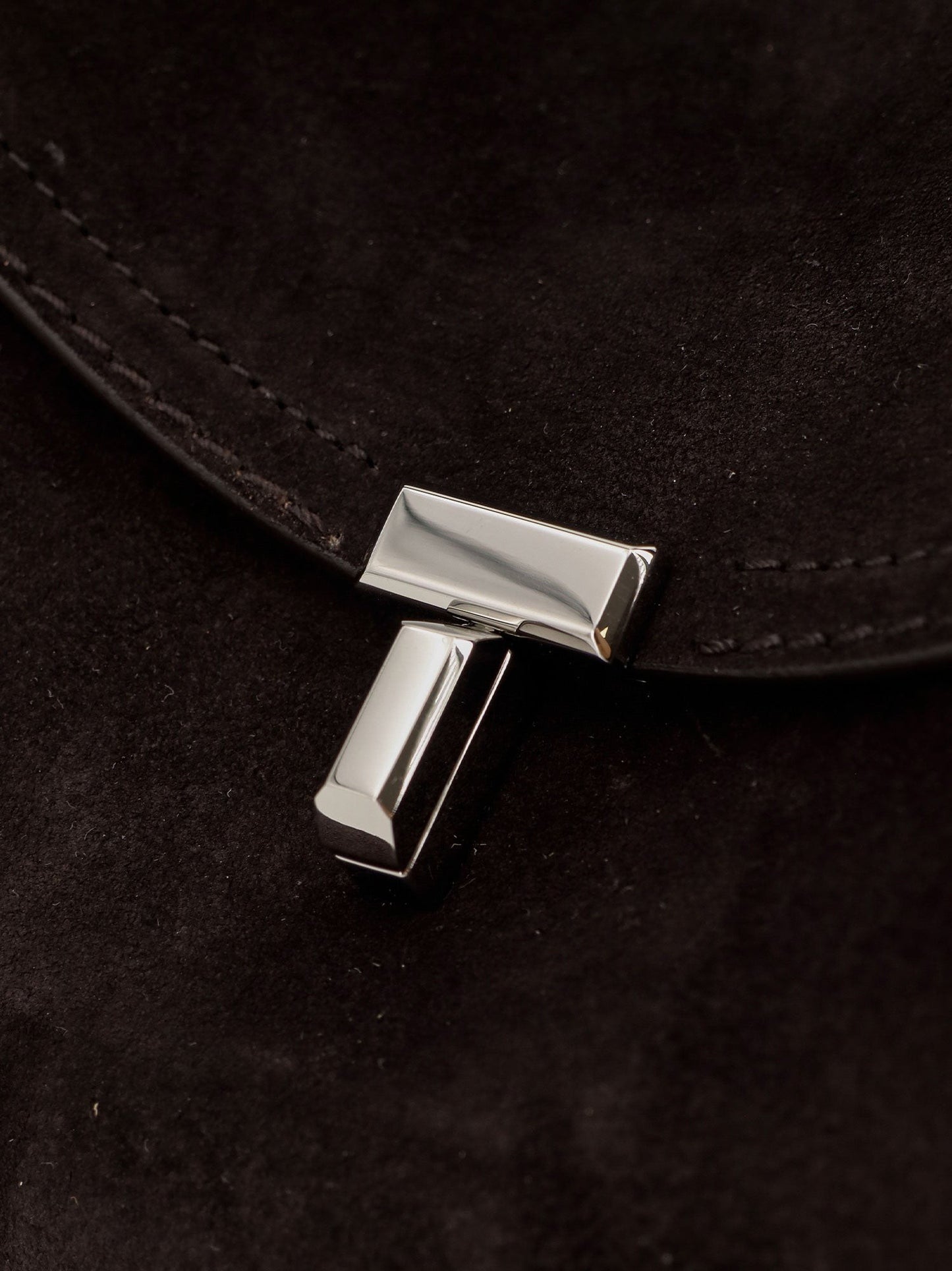 TOTEME T-Lock suede leather shoulder bag