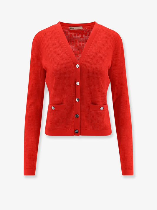 Tory Burch T Monogram Jacquard viscose blend cardigan