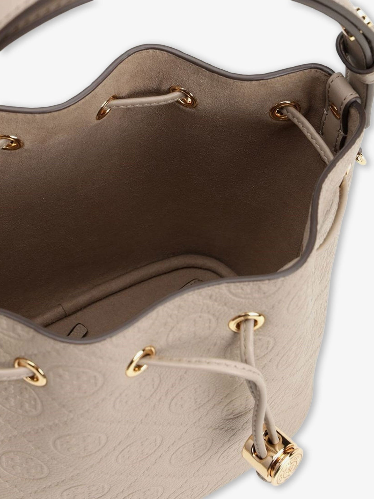 Tory Burch T Monogram Pebble leather bucket bag