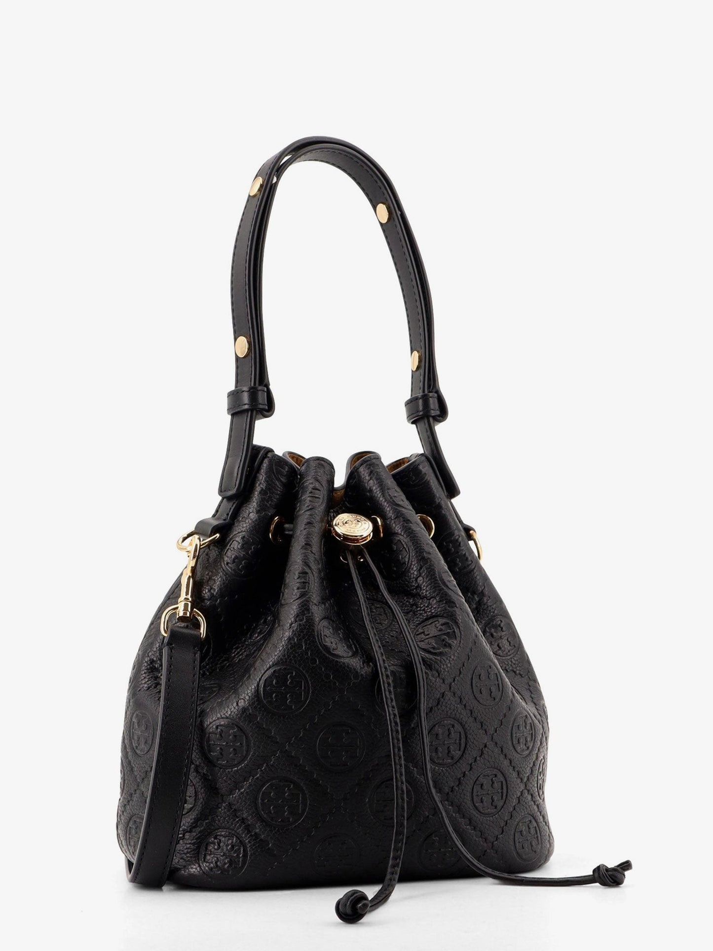 Tory Burch T Monogram Pebble leather Bucket Bag