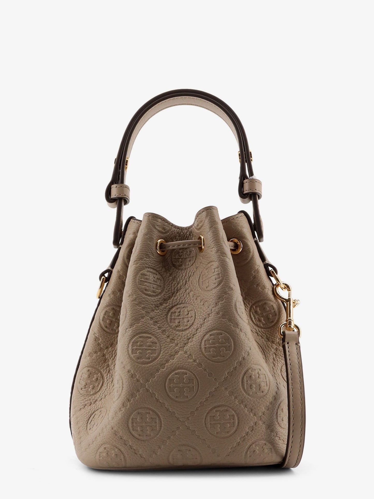Tory Burch T Monogram Pebble Mini leather Bucket Bag