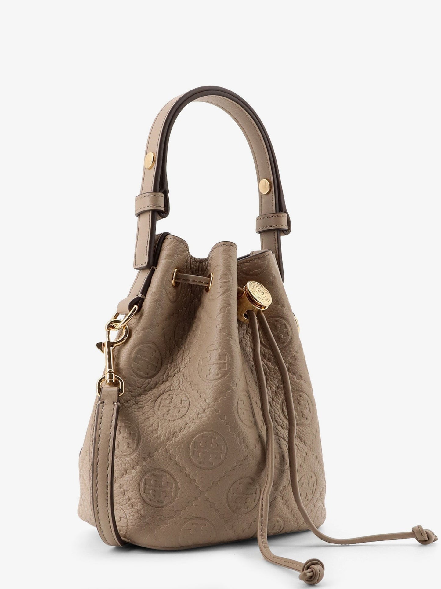 Tory Burch T Monogram Pebble Mini leather Bucket Bag
