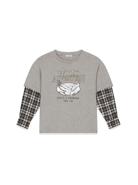 Dolce & Gabbana t-shirt prairie sleeves checks