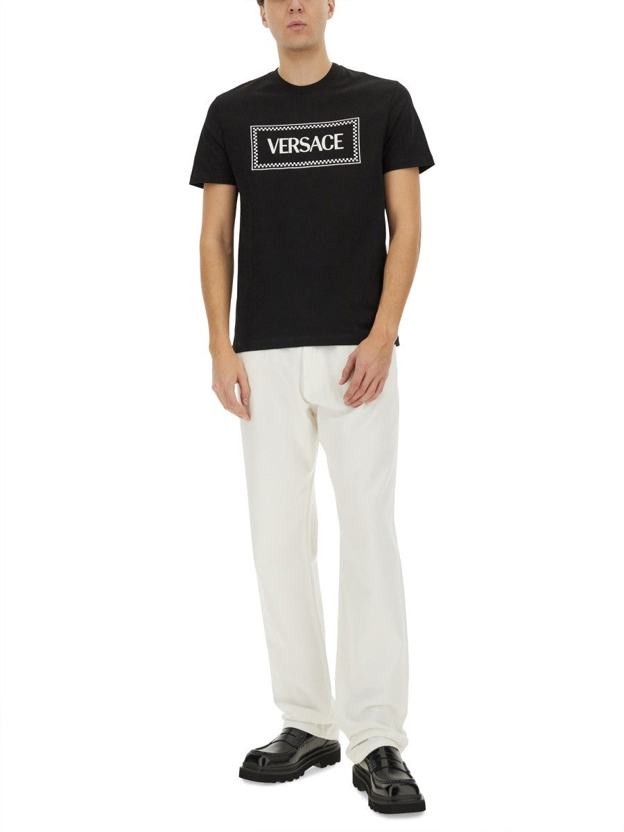 Versace T-SHIRT WITH '90S VINTAGE EMBROIDERED LOGO