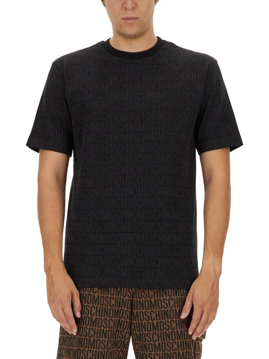 Moschino T-SHIRT WITH ALL OVER LOGO