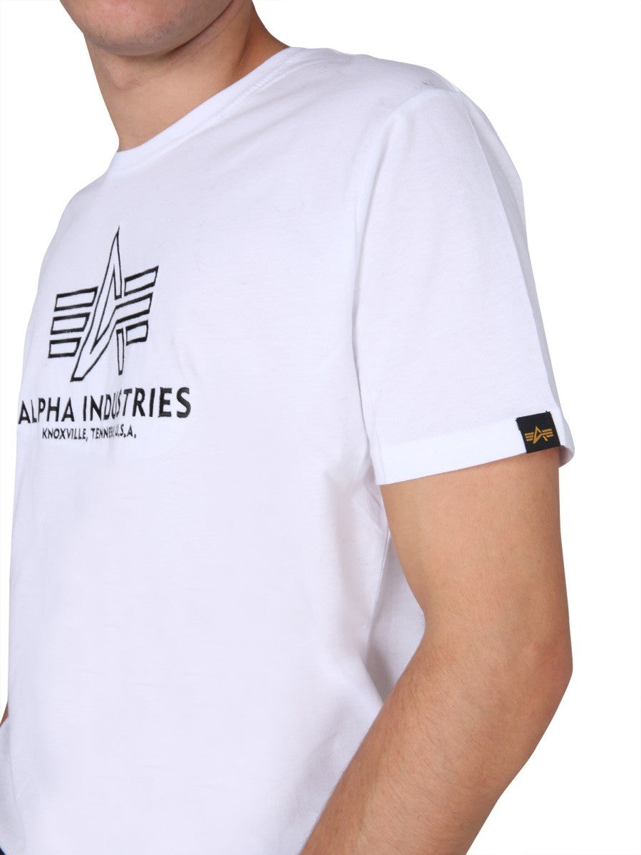 ALPHA INDUSTRIES T-SHIRT WITH EMBROIDERED LOGO