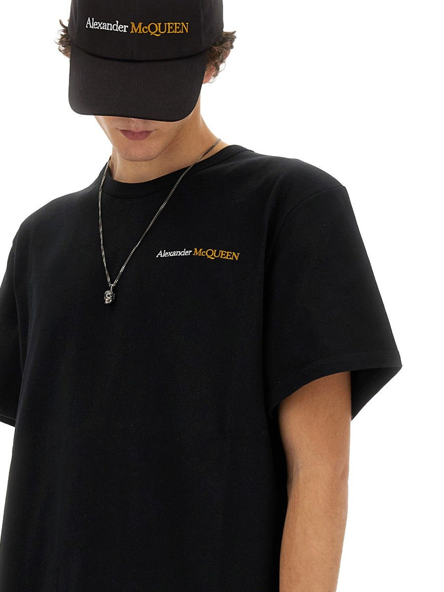 Alexander Mcqueen T-SHIRT WITH EMBROIDERED LOGO