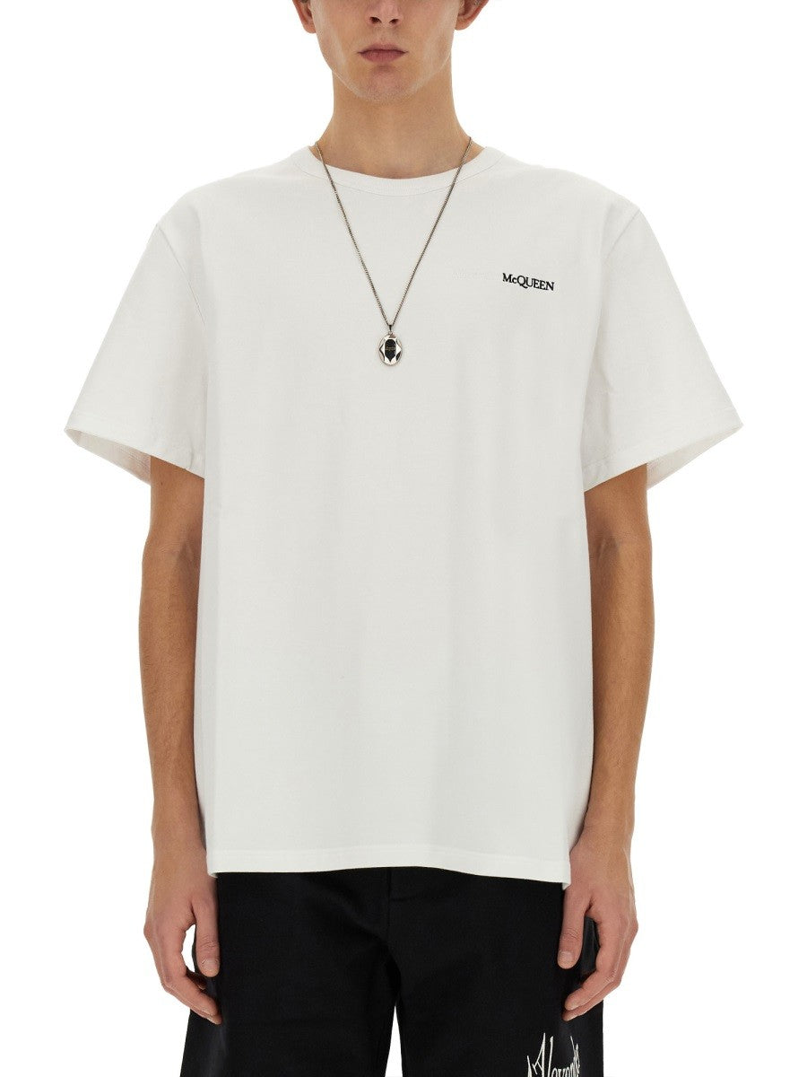 Alexander Mcqueen T-SHIRT WITH EMBROIDERED LOGO