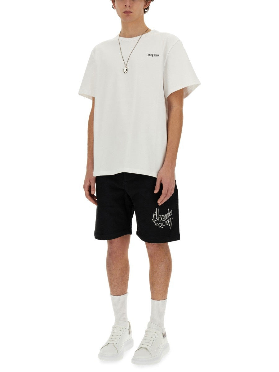 Alexander Mcqueen T-SHIRT WITH EMBROIDERED LOGO