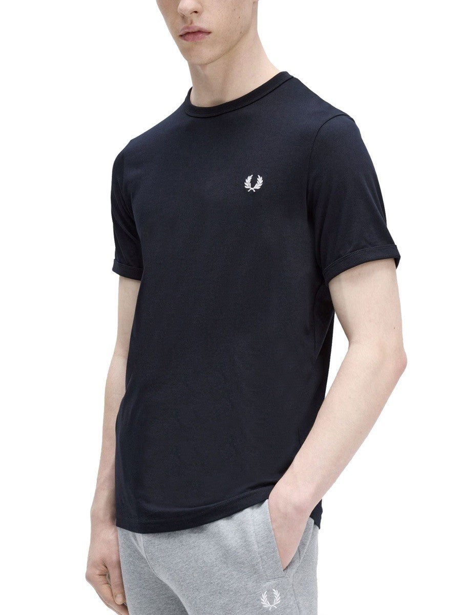 FRED PERRY T-SHIRT WITH LOGO EMBROIDERY