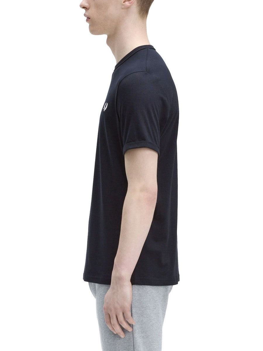 FRED PERRY T-SHIRT WITH LOGO EMBROIDERY