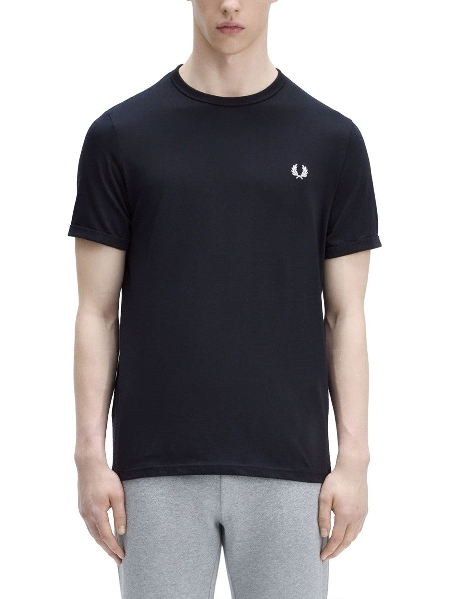 FRED PERRY T-SHIRT WITH LOGO EMBROIDERY