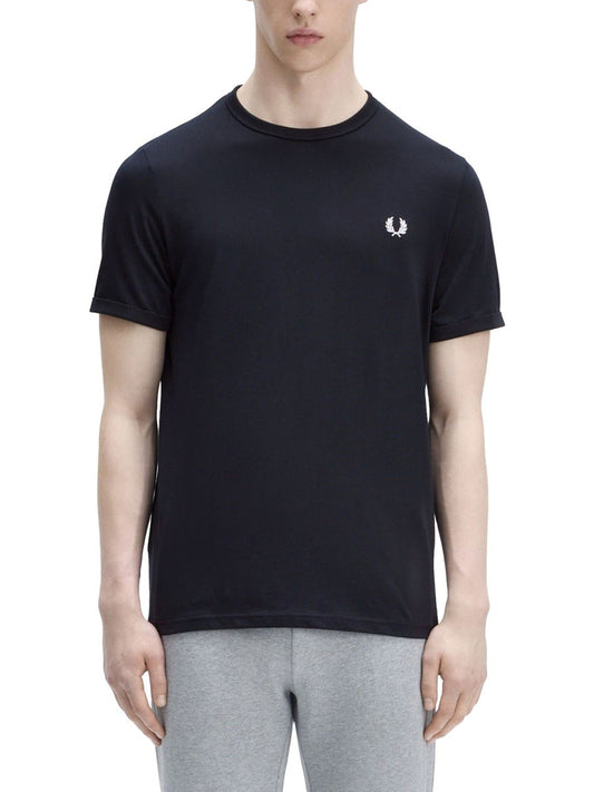 FRED PERRY T-SHIRT WITH LOGO EMBROIDERY