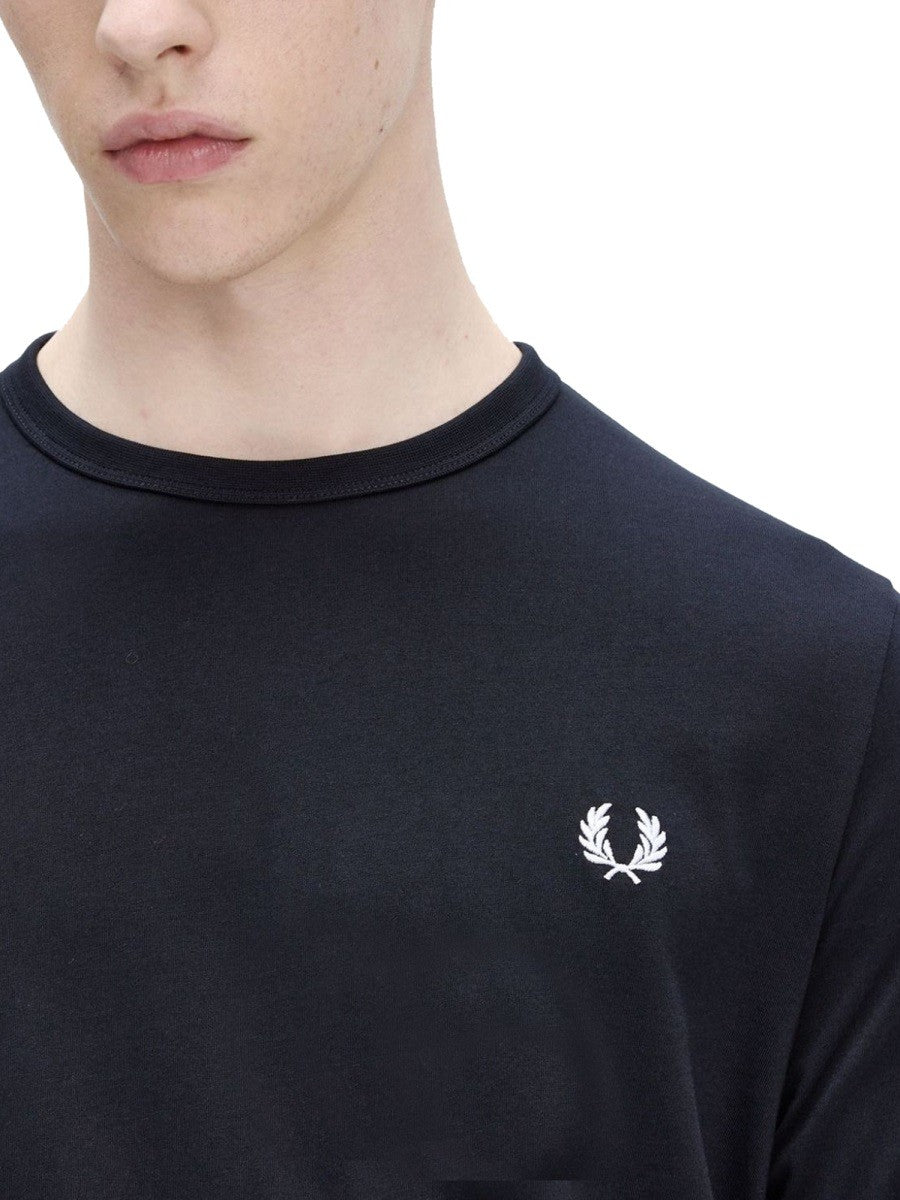 FRED PERRY T-SHIRT WITH LOGO EMBROIDERY