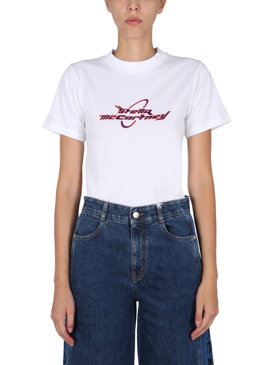 stella mccartney T-SHIRT WITH LOGO PRINT