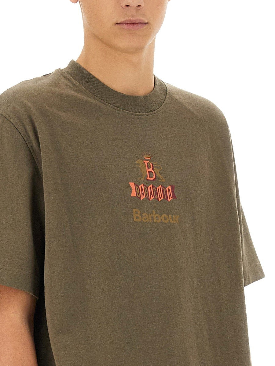 BARACUTA X BARBOUR T-SHIRT WITH LOGO