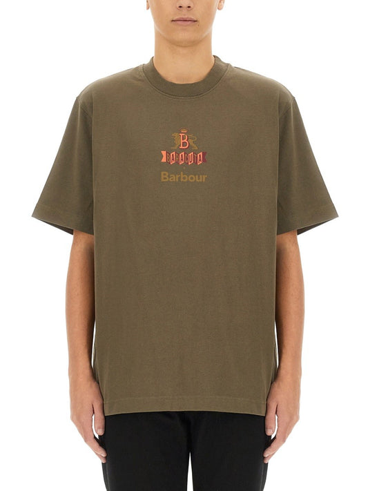 BARACUTA X BARBOUR T-SHIRT WITH LOGO