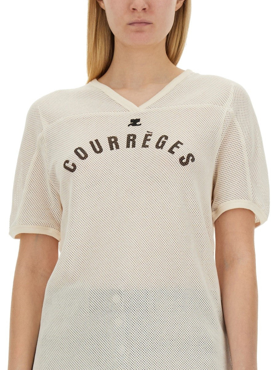 COURREGES T-SHIRT WITH LOGO