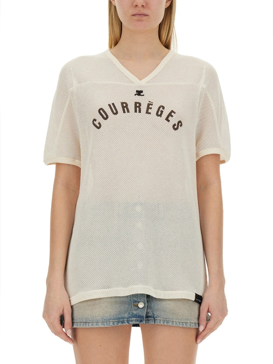 COURREGES T-SHIRT WITH LOGO