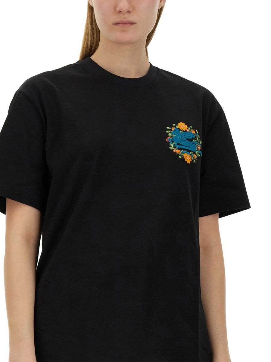 Etro T-SHIRT WITH PEGASUS EMBROIDERY