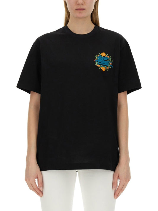 Etro T-SHIRT WITH PEGASUS EMBROIDERY