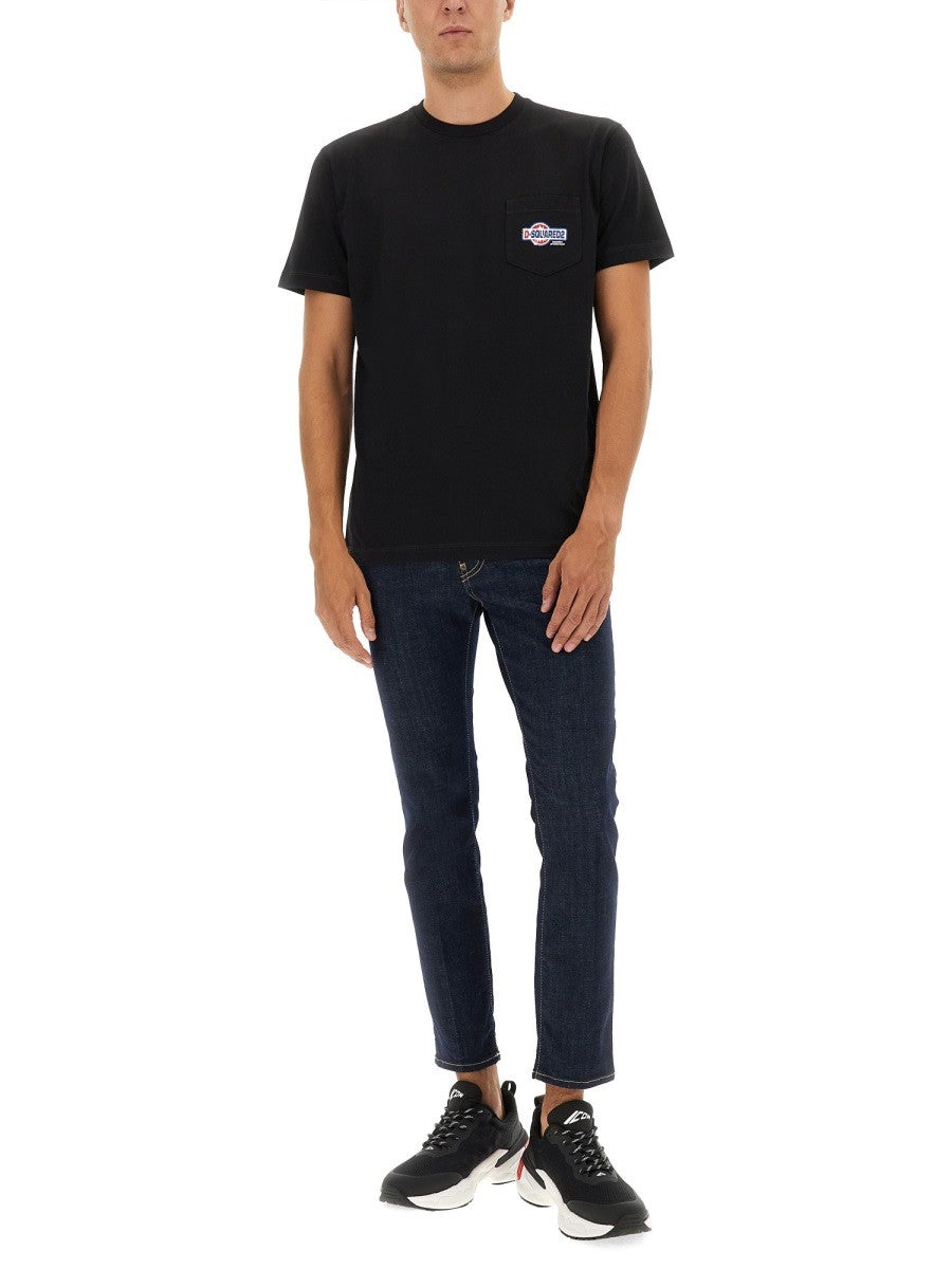 Dsquared T-SHIRT WITH POCKET AND LOGO