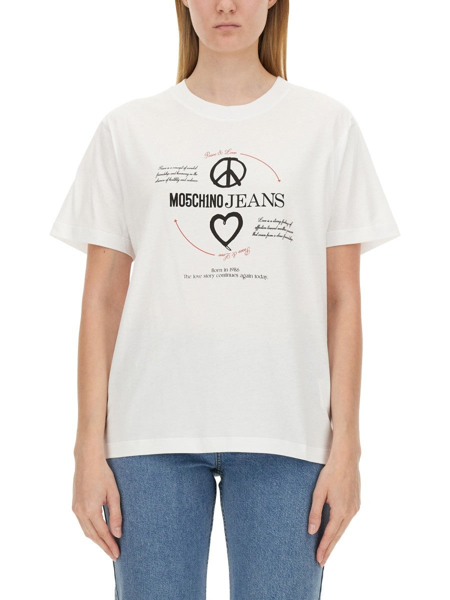 MOSCHINO JEANS T-SHIRT WITH PRINT