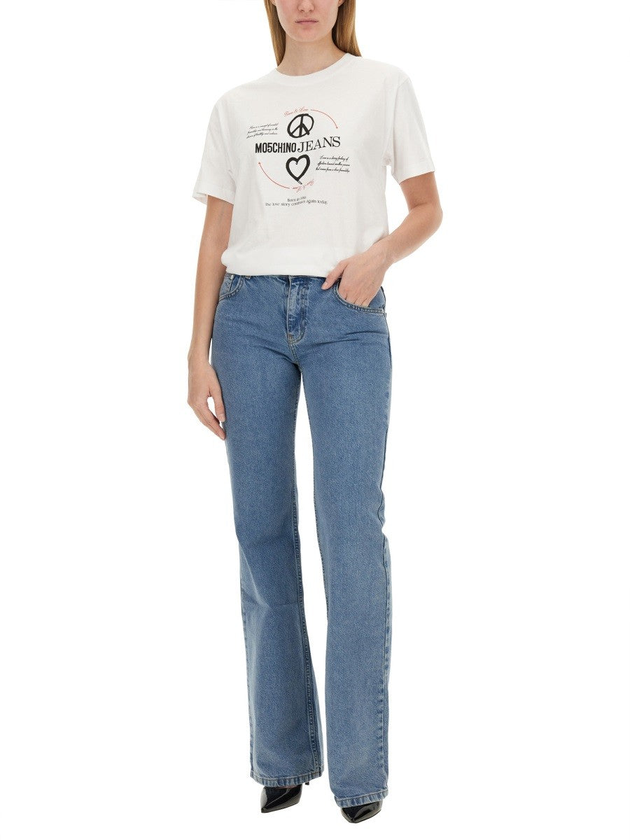 MOSCHINO JEANS T-SHIRT WITH PRINT